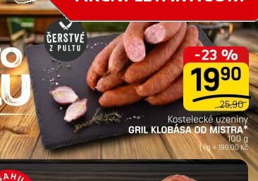 Kostelecké uzeniny GRIL KLOBÁSA OD MISTRA