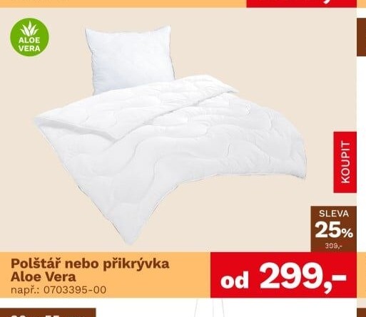 Polštář nebo přikrývka Aloe Vera